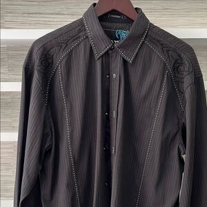 Roar Black Western Men's Shirt